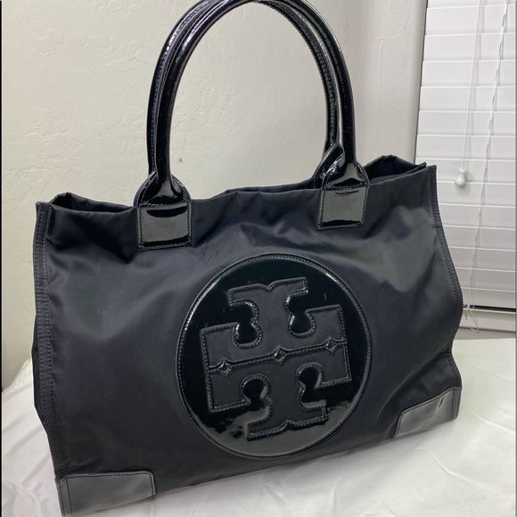 Tory Burch Handbags - Tory Burch Black Ella Logo Large Tote